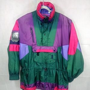 Vintage 1980s Nevica Ski Jacket Color Block Mens